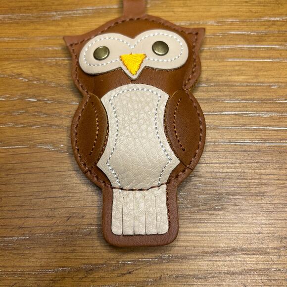 Portland Leather Owl Charm PLG Woodland Animal Bag Charm Keychain Tassel - Picture 3 of 4